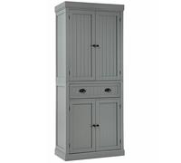 Gymax Wood Tall Cabinet 2 Doors Display Organizer Freestanding Pantry Cupboard in Grey | Size: 6ft Gymax Grey 6ft