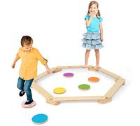 GYMAX Wooden Balance Beam, Kids Balance Board