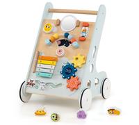 Gymax Wooden Walker Push & Pull Toy Learning Activity Center For 1+ in Light Green Gymax Light Green