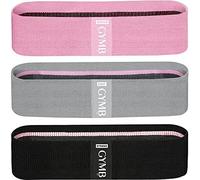 GYMB Resistance Band Set - Non Slip Exercise Bands to Workout Glutes, Thighs & Legs, Includes Booty Band Training Videos for Gym & Home Yoga Fitness, Great Stocking Fillers for Men & Women - 3 Levels