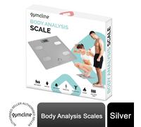 Gymcline Body Analysis Scale w/ BMI Report & Daily Calorie Intake Guide, Silver