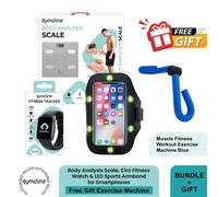 Gymcline Home Gym Fitness Bundle - Scale, Dumbbell Set, Watch + Free Gift Choice