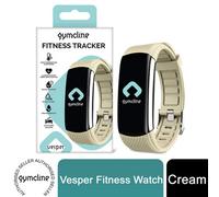 Gymcline Fitness Watch Vesper Fitness Tracker with Multiple Sports Modes, Heart Rate Monitor, Sleep Tracker, Step Counter and Daily Activity Monitoring Waterproof Watch for Women and Men, Cream