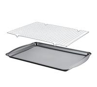 Gymdin Baking Sheet with Cooling Rack - 17" x 11" x 0.5" Carbon Steel Cookie Sheet for Baking [1 Sheet + 1 Rack], Nonstick Baking Pan, Perfect for Baking, Roasting, and More
