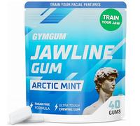 GYMGUM Jawline Gum | Hard Chewing Gum For Jaw Strength | Train Your Facial Features - Mewing Jaw Gum | Ultimate Jawline Exerciser | 0 Calories & Sugar Free Hard Gum (40 Count, Arctic Mint)