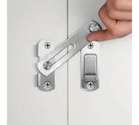 GYMIGE Door Lock Guard Latch Bolt 180 Degree Stainless Steel Latch Sliding barn Door Lock Security Hardware For Window Cabinet Home