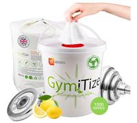 GymiTize Gym Wipes, 100% Biodegradable - 100% Plant Fibre - 0% Plastic - Antiviral, Surface Wipes, 1 X 500 Wipe Dispenser Bucket + 1 X 500 Wipe Refill Roll