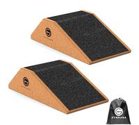 Gymkara Cork Squat Wedge Block 2 Pack - Non Slip Heel Elevated Wedge and Calf Raise Block - Slant Board for Avoiding Muscle Strain and Optimizing Squat Form
