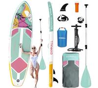 GYMMALL Paddle Board, Inflatable Stand Up SUP Paddle Boards for Adults & Youths of All Skill Levels, Wide & Non-Slip Deck Design Blow Up Paddleboards with Premium Accessories & Storage Bag, Pink