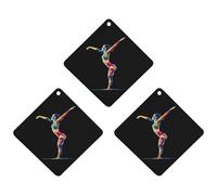 Gymnast 3 Pcs Automotive Air Fresheners Mirror Aromatherapy Tablets Ornament Car Fragrance Scented Cards Rhombus