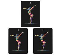 Gymnast 3 Pcs Automotive Air Fresheners Mirror Aromatherapy Tablets Ornament Car Fragrance Scented Cards Square