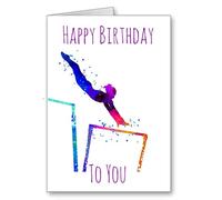 Gymnast Gymnastics Birthday Card Happy Birthday Girl Bar Bars