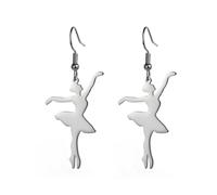Gymnastic Ballerina Ballet Earrings Ballerina Dancer Ballet Dancer Dangle Drop Earrings Inspirational Ballet Dancer Jewelry Ballerina Dance Recital Gifts for Women (silver 3)