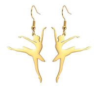 Gymnastic Ballerina Ballet Earrings Ballerina Dancer Ballet Dancer Dangle Drop Earrings Inspirational Ballet Dancer Jewelry Ballerina Dance Recital Gifts for Women (gold 9)