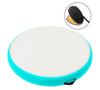 Gymnastic mat Inflatable 100x100x20cm Green Grey PVC High-Density w/ Pump Pro XL