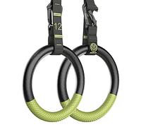 Gymnastic Rings with Adjustable Straps Buckle, Fitness Rings Suspension Trainer System for Exercise, Non-Slip Silicone Gym Rings Set for Home, Calisthenics, Workout, Training, Crossfit, Pull up Rings