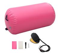 Gymnastic Roll Pink 120x90cm High-Density PVC Inflatable with Pump & Repair Bag