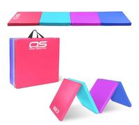 Gymnastic Tumble Exercise Mat Non Slip PU Leather Surface High Density Polyether Material 6FT Long Tri Folding Crash With Carry Handles perfect for gymnastics yoga Pilates (Multicoloured)