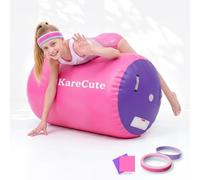 Gymnastics Air Barrel Roller, Inflatable Octagon Tumbling Mat, Tumble Track Equipment for Kids, Cheerleading & Back Handspring Training for Home Gym without Pump
