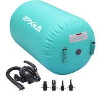 Gymnastics Air Roller Air Barrel Inflatable Tumbling Mat, Tumble Track Backhandspring Mat Gymnastic Equipment with Pump for Yoga Training Cheerleading Home Use (120x90cm)