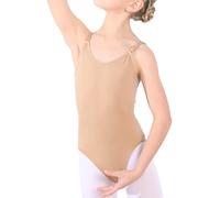Gymnastics Ballet Leotards Girls Seamless Comfortable Flesh Tone Undergarment Dance Wear Quick-dry Adjustable Straps for Age 3-5 Years