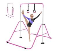 Gymnastics Bar for Kids, Adjustable Height Junior Training Kip Bar, Expandable Horizontal Monkey Bars Equipment for Child