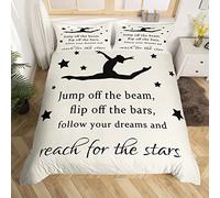 Gymnastics Bedding Duvet Cover Set Gymnastics Lover Bedding Gymnast Dancer Comforter Cover Set Microfiber Bedspread Cover Shaped Body White Bedroom Bedclothes Single