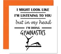 Gymnastics Birthday Card for Men Women - In my Head - Happy Birthday Card for Neighbour Daughter Brother Sister, 145mm Bday Greeting Cards