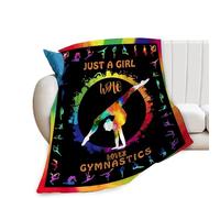 Gymnastics Blanket Cozy Plush Gymnasts Lovers Throw Blankets Gifts for Girls Boys Flannel Fleece Ultra Soft Fuzzy Sports Party Blanket for Bed Couch Sofa 50"X40"