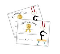 Gymnastics Certificate of Excellence Award 50pk 8.5x11” Paper Prints Balance Beam Floor Routine 1st Place Meet Achievement Coaches Program