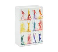 Gymnastics Game Cigarette Case Hard Plastic Flip-Top Slim Pocket-Size Cigarette Holder for 20 King Size Cigarettes Waterproof Crush-Proof Smoking Accessories for Travel Daily Use