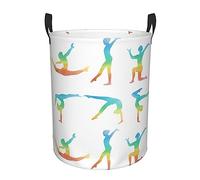 Gymnastics Game Laundry Basket Hamper Waterproof Dirty Clothes Hamper Collapsible Washing Bin Clothes Bag with Handles Freestanding Laundry Hamper for Bathroom Bedroom Dorm Travel