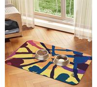 Gymnastics Game print Cats Pet Bowl Placemat Pet Feeding Mats for Dogs, Non-Slip PU Leather Tablecloth for Pets