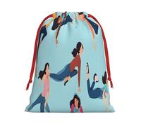 Gymnastics Game -Print Drawstring Gifts Bags S Size - Soft Flannel Fabric Reusable For Wedding Party Favors Gifts Packaging