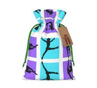 Gymnastics Game Printed Drawstring Gift Bags,Various Sizes, Bulk Plastic Packaging Bags