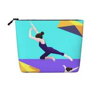 Gymnastics Game Printed Make up Bag Linen Toiletry Bag Personalized Travel Makeup Cosmetic Bag for Women Mom