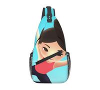 Gymnastics Game Printed Sling Bag Crossbody Backpack for Men Women, Versatile Casual Shoulder Chest Bag for Running Hiking Cycling Travel Work