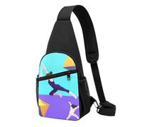 Gymnastics Game Printed Sling Bag Lightweight Crossbody Backpack Adjustable Shoulder Chest Pack for Men Women Kids