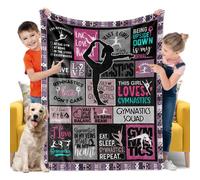 Gymnastics Gifts Blanket for Girls, Cute Soft Cozy Warm Flannel Kids Throw Blanket for Teens, Toddler Blankets and Throws for Couch Bed Daycare Preschool Naptime, 50" x 60"