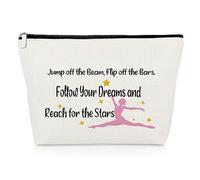 Gymnastics Gifts for Girls Makeup Bag Inspirational Gift for Women Gymnastics Lover Cosmetic Bag Team Presents for Coach Thank You Presents for Mom Coach Christmas Birthday Travel Cosmetic Pouch