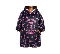 Gymnastics Gifts for Women Girls, Why Walk When You Can Cartwheel, Wearable Flannel Blanket Hoodie, Oversized Flannel Hooded Blanket Sweatshirt, One Size, Black, One size