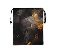 Gymnastics Grip Bag for Gymnasts Gymnastic Drawstring Bag Gym Athlete Bag, Black Gold Marble Pattern, 9.25" x 12", Modern