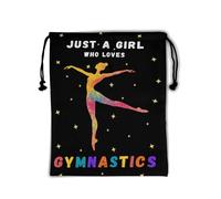 Gymnastics Grip Bag for Gymnasts Gymnastic Drawstring Bag Gym Athlete Bag, Gymnastics Women Black, 9.25" x 12" (Pack of 1)