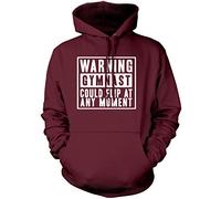 Gymnastics Hoodie Warning Gymnast Could Flip at Any Moment - Unisex Hoodie - Funny Gymnastics Club Sport Squad M Maroon