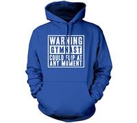 Gymnastics Hoodie Warning Gymnast Could Flip at Any Moment - Unisex Hoodie - Funny Gymnastics Club Sport Squad 9-11 Years Blue