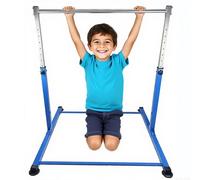 Gymnastics Horizontal Bar Home Gym Adjustable For Children Kids Blue