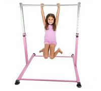 Gymnastics Horizontal Bar Home Gym Adjustable For Children Kids Pink