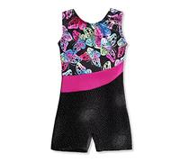 Gymnastics Leotards for Girls With Shorts 7-8 7/8 Years Old Butterfly Shiny Sparkles