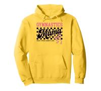 Gymnastics Mama Crazy Proud Always Loud Bow Checkered Print Pullover Hoodie