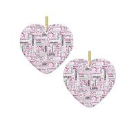 Gymnastics Pink Christmas Tree Ceramic Hanging Bauble Personalised Xmas Baubles Cute Christmas Ornaments Gifts For Kids Family Friends